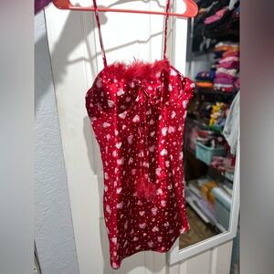 Valentines Day slip on lingerie style dress